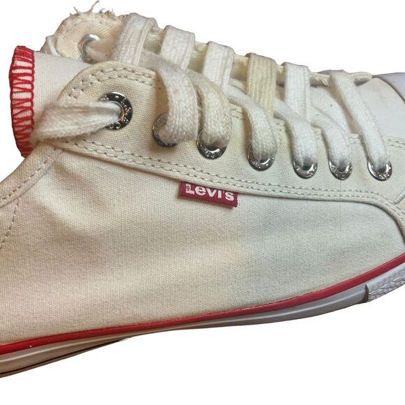 Levi's Canvas Shoes Men Size 12 White Lace Up Sneakers 719717 - Picture 4 of 10
